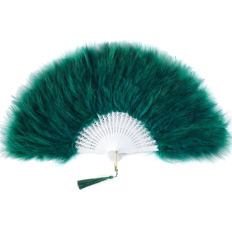 BABEYOND Roaring 20s Vintage Style Folding Handheld Flapper Marabou Feather Hand Fan