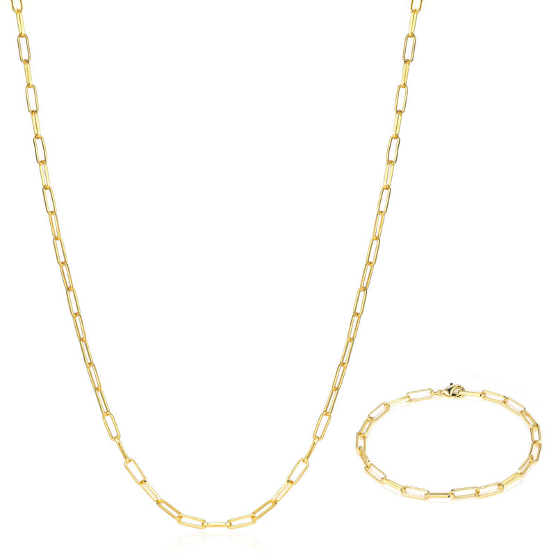 BOUTIQUELOVIN 14K Gold Dainty Paperclip Link Chain Necklace for Women Girls
