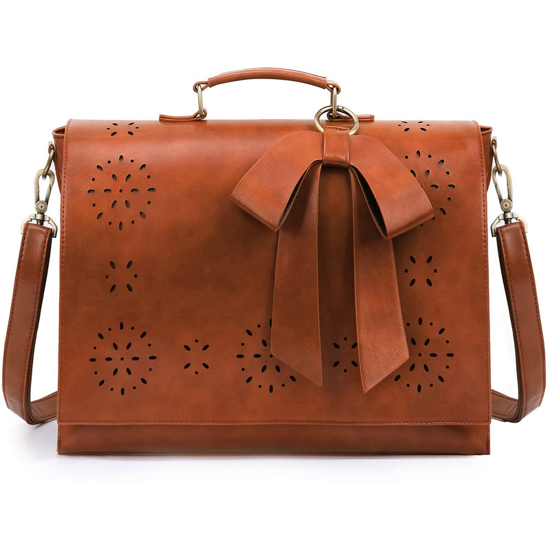 ECOSUSI Briefcase Vegan Leather Laptop Bag for School Shoulder Computer Satchel Bag