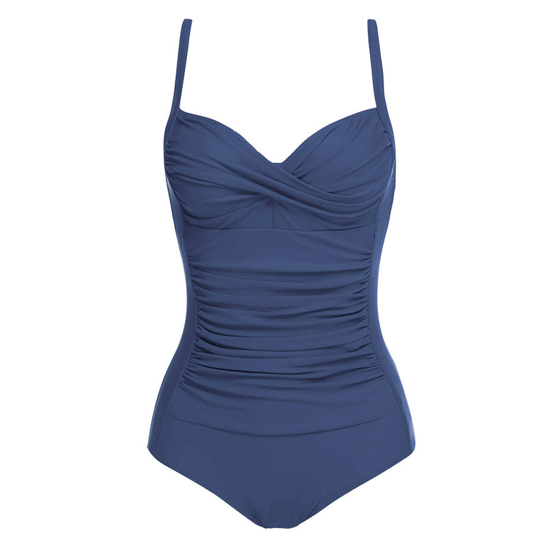 Ekouaer One Piece Swimsuit Elegant Inspired Vintage  Tummy Control Swimwear