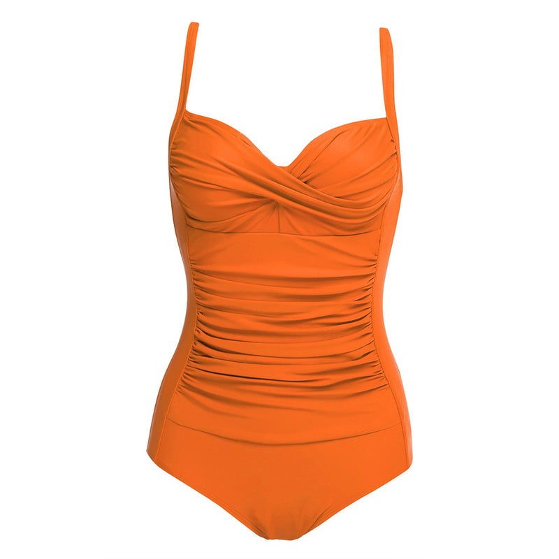 Ekouaer One Piece Swimsuit Elegant Inspired Vintage  Tummy Control Swimwear