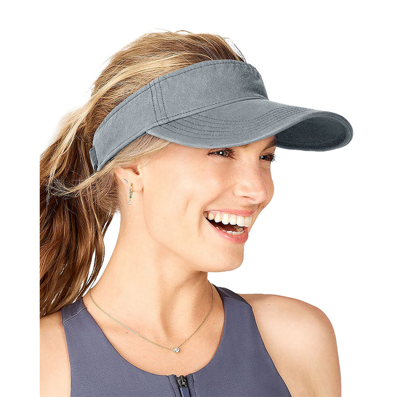 FURTALK Sun Visors for Women Men Sports Sun Visor Hats Cotton Summer UV Hat with Ponytail Hole