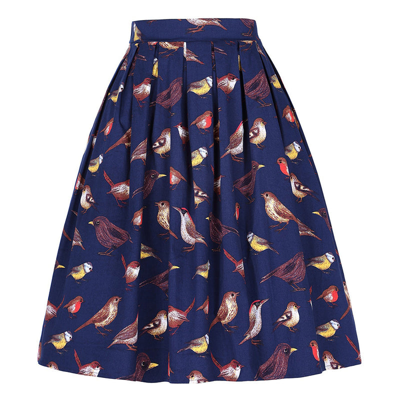 GRACE KARIN Women Vintage Pleated A-line Midi Skirts