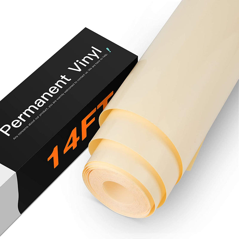 HTVRONT Permanent Vinyl,Vinyl for Cricut - 12" x 14 FT Adhesive Vinyl Roll for Cricut,Silhouette