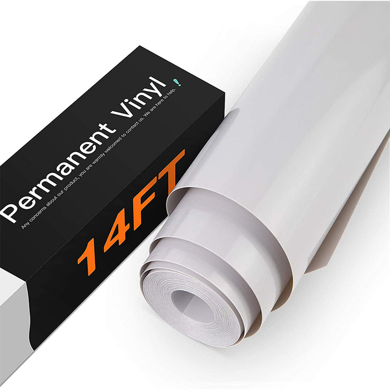 HTVRONT Permanent Vinyl,Vinyl for Cricut - 12" x 14 FT Adhesive Vinyl Roll for Cricut,Silhouette