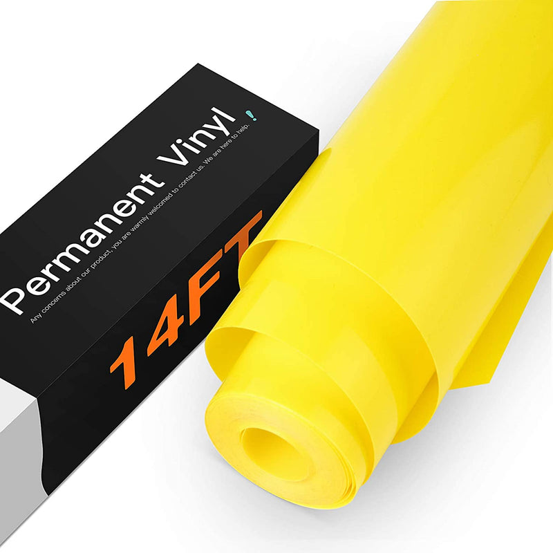 HTVRONT Permanent Vinyl,Vinyl for Cricut - 12" x 14 FT Adhesive Vinyl Roll for Cricut,Silhouette