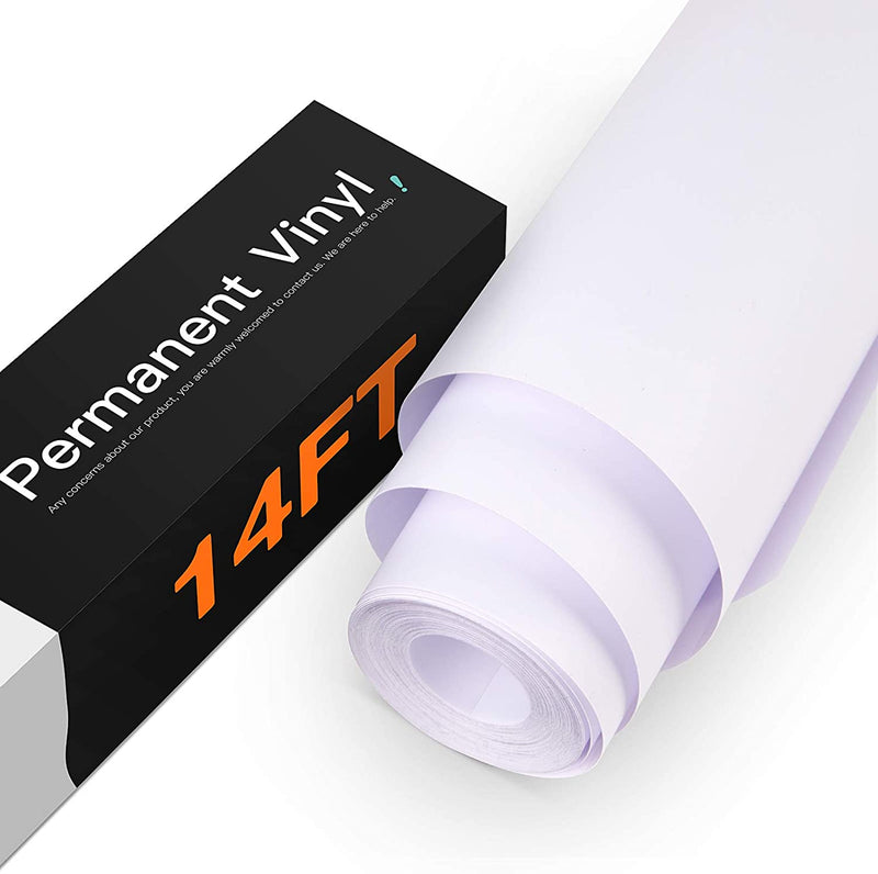 HTVRONT Permanent Vinyl,Vinyl for Cricut - 12" x 14 FT Adhesive Vinyl Roll for Cricut,Silhouette