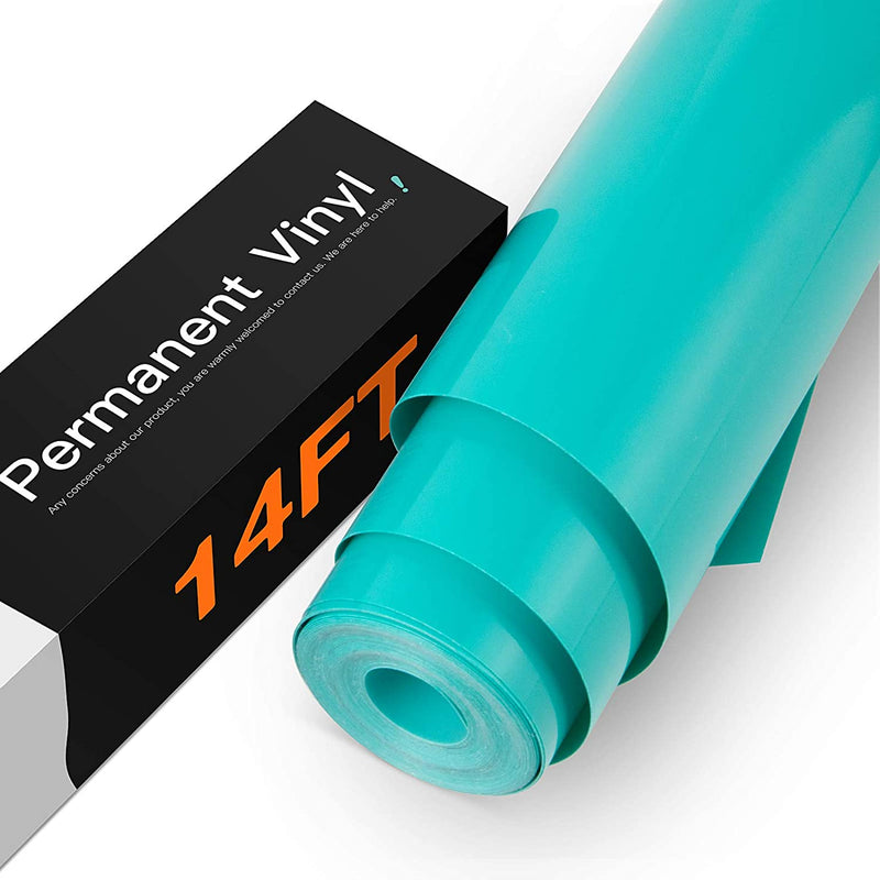 HTVRONT Permanent Vinyl,Vinyl for Cricut - 12" x 14 FT Adhesive Vinyl Roll for Cricut,Silhouette