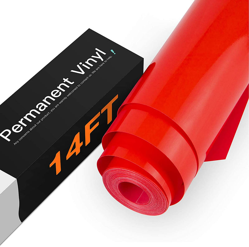 HTVRONT Permanent Vinyl,Vinyl for Cricut - 12" x 14 FT Adhesive Vinyl Roll for Cricut,Silhouette