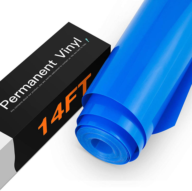 HTVRONT Permanent Vinyl,Vinyl for Cricut - 12" x 14 FT Adhesive Vinyl Roll for Cricut,Silhouette