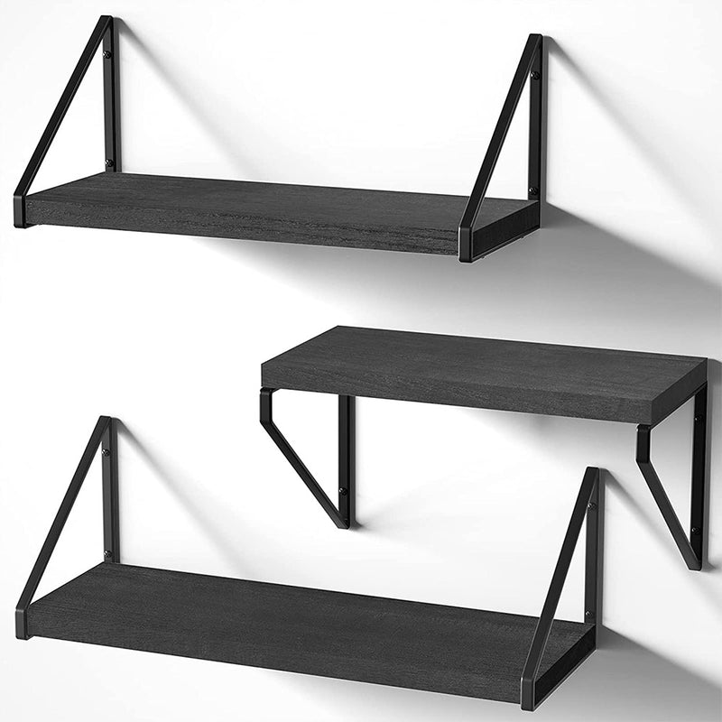 Love-KANKEI Floating Shelves Rustic Shelves Wall Mounted Set of 3 Wall Storage Shelves