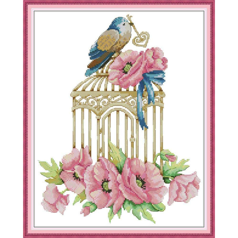 Maydear Cross Stitch Kits Stamped Full Range of Embroidery Starter Kits for Beginners DIY 11CT 3 Strands