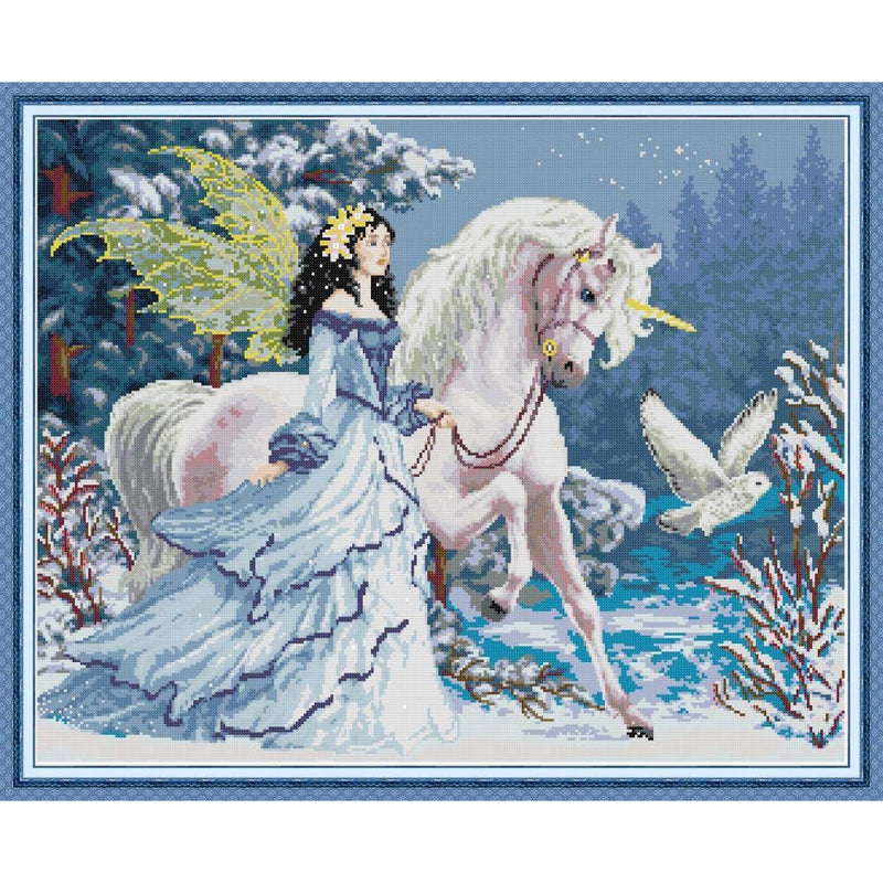 Maydear Cross Stitch Kits Stamped Full Range of Embroidery Starter Kits for Beginners DIY 11CT 3 Strands
