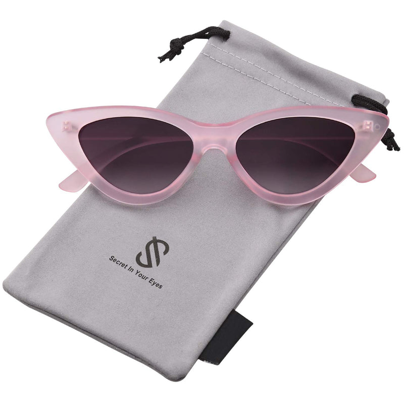 SOJOS Retro Vintage Narrow Cat Eye Sunglasses for Women Clout Goggles Plastic Frame Cardi B SJ2044