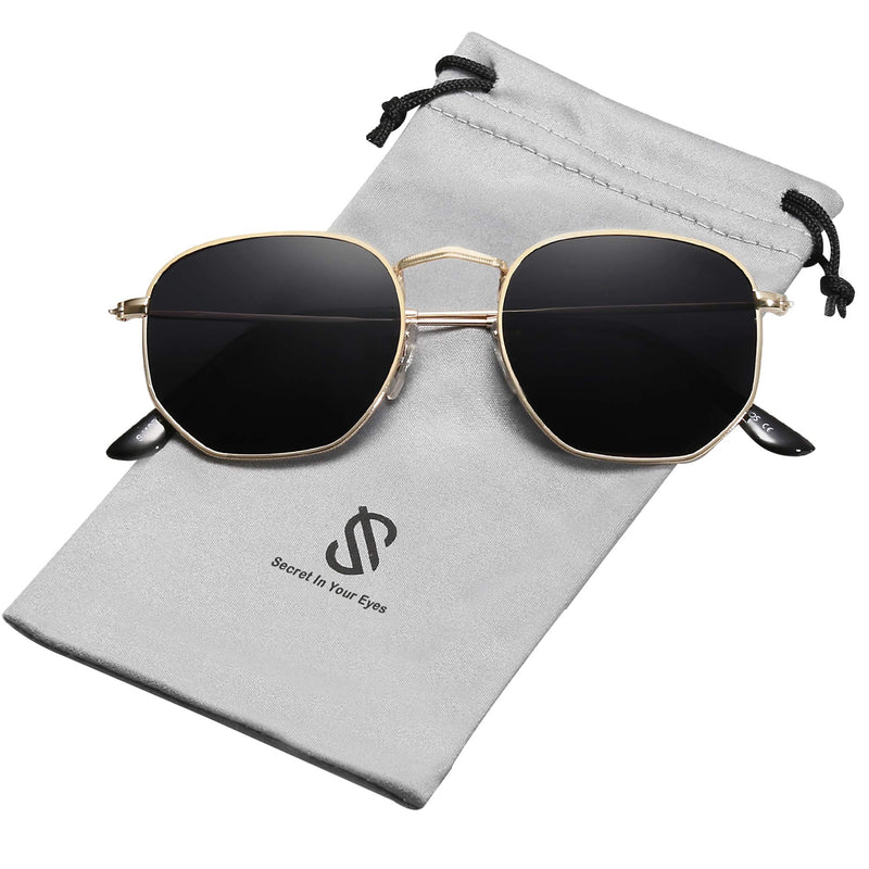SOJOS Small Square Polarized Sunglasses for Men and Women Polygon Mirrored Lens SJ1072