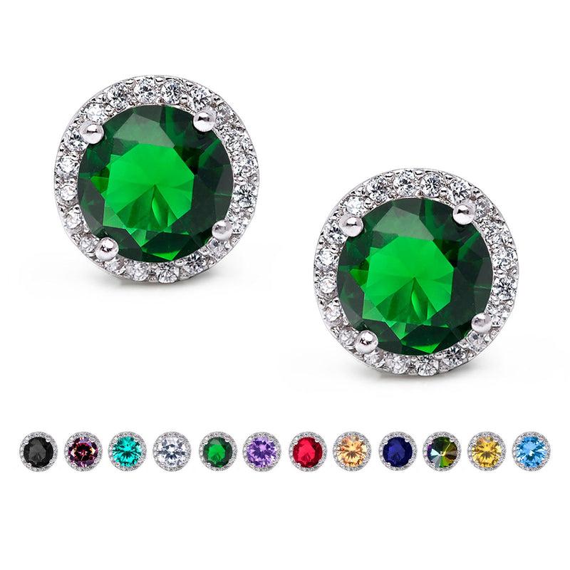 SWEETV Cubic Zirconia Stud Earrings, Rhinestone Hypoallergenic Earrings