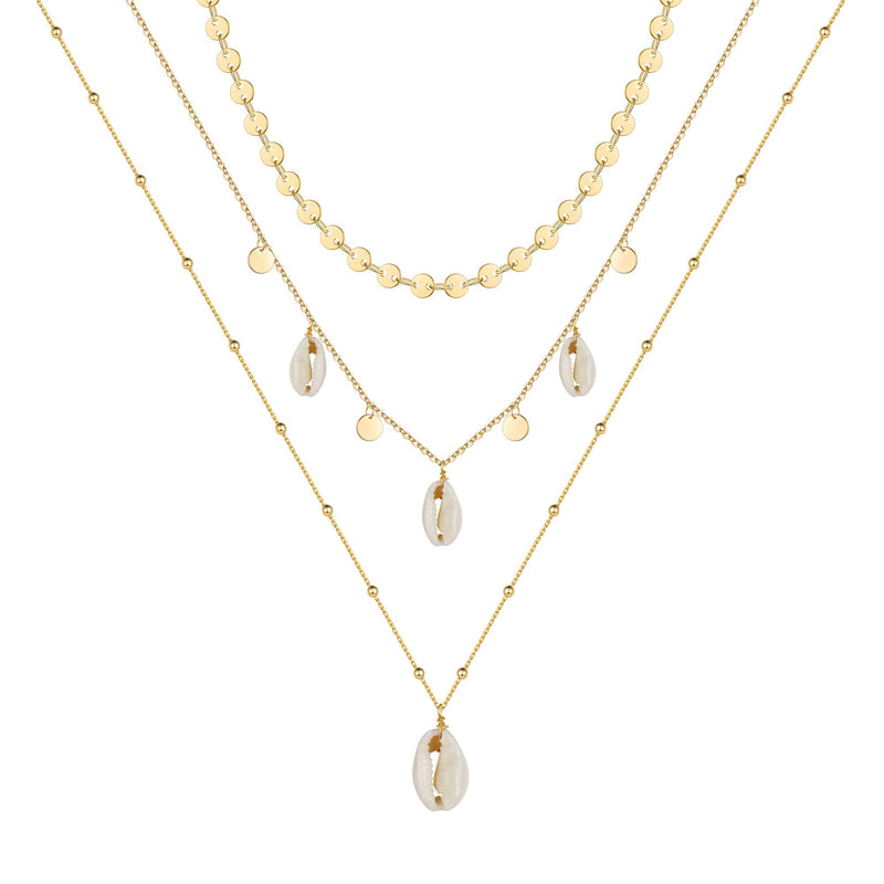 Turandoss Gold Necklaces - 14K Gold Plated Lock Evil Eye Medallion Vintage Coin
