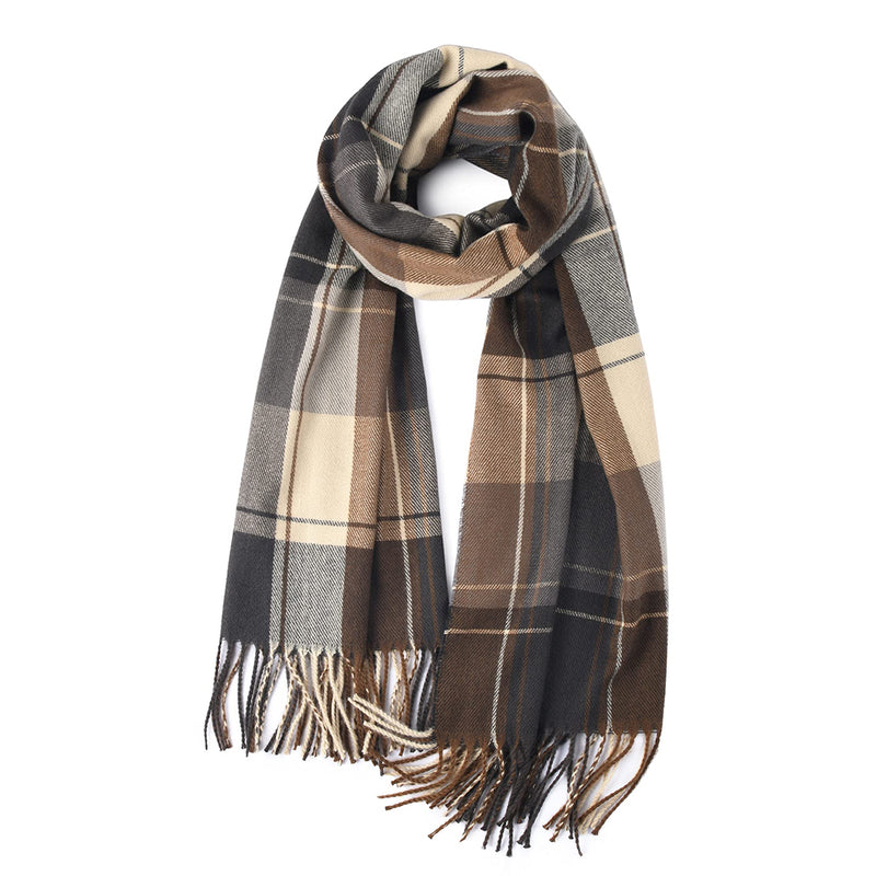 FURTALK Winter Scarf for Women Shawl Cashmere Feel Tassel Plaid Large Oversized