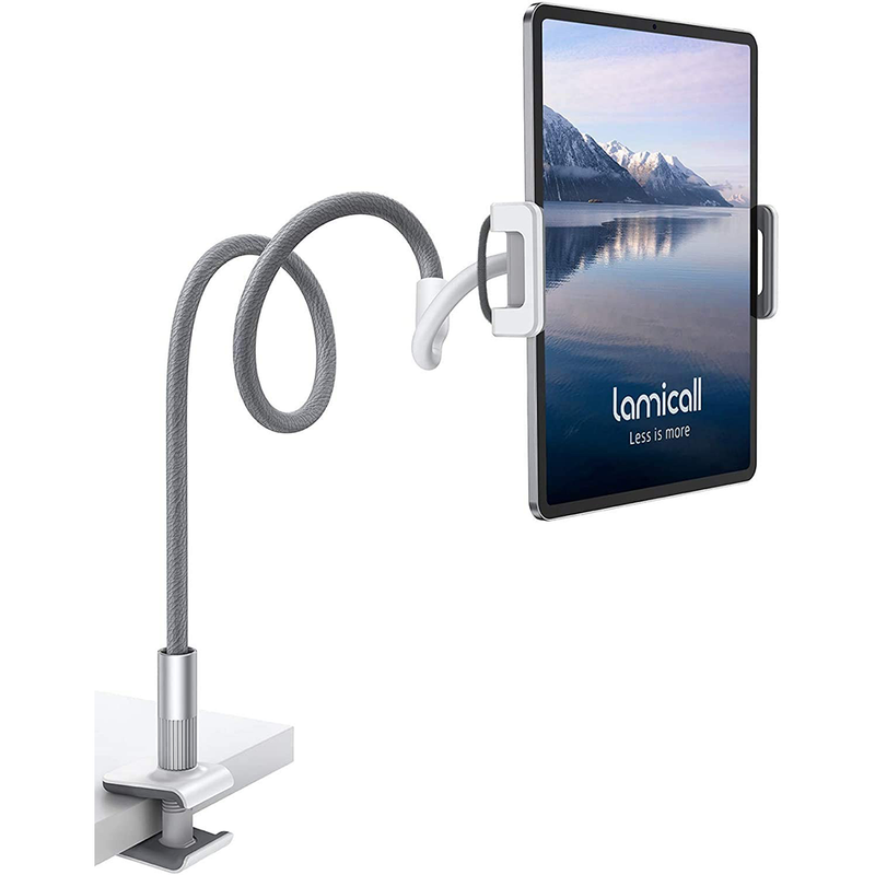 Lamicall Gooseneck Tablet Holder, Tablet Stand, Flexible Arm Clip Tablet Mount
