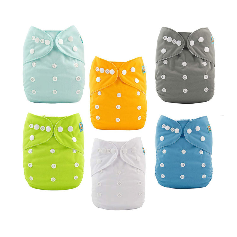 ALVABABY Baby Cloth Diapers One Size Adjustable Washable Reusable  with 12 Inserts 6BM98
