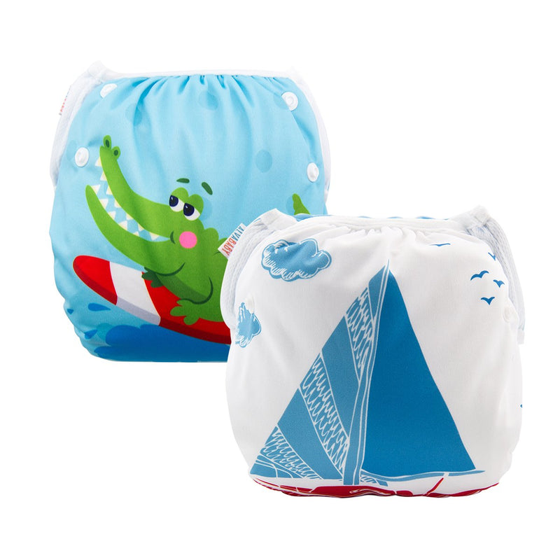 ALVABABY Swim Diapers Boys & Girls Reusable Adjustable 2pcs