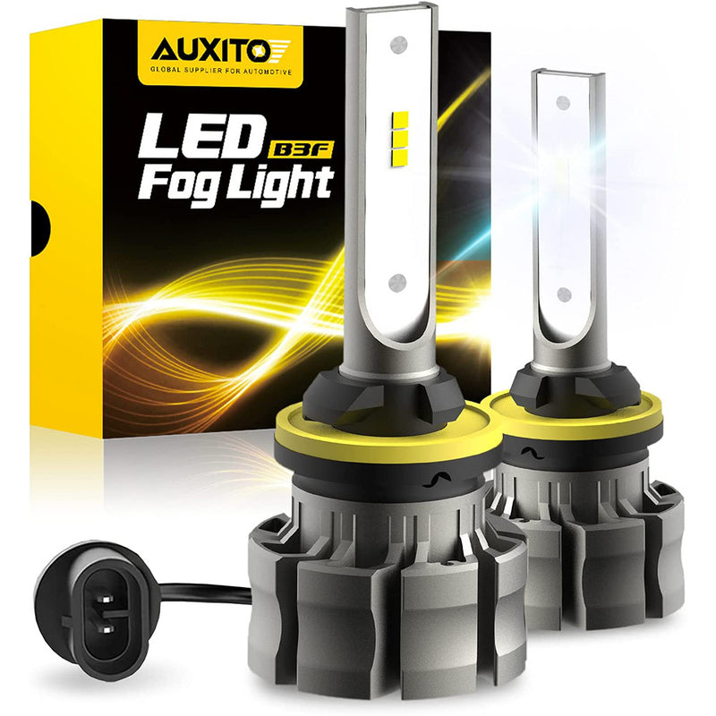 AUXITO 880 LED Fog Light Bulbs, 6000LM 6500K Cool White Light, 300% Brightness 885 893 899 Led Fog Lights