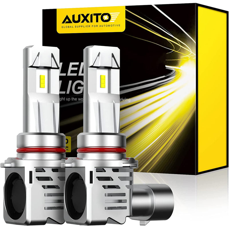 AUXITO 9005 LED Headlight Bulbs 12000LM Per Set 6500K Xenon White Mini Size HB3 Wireless Headlight Bulb