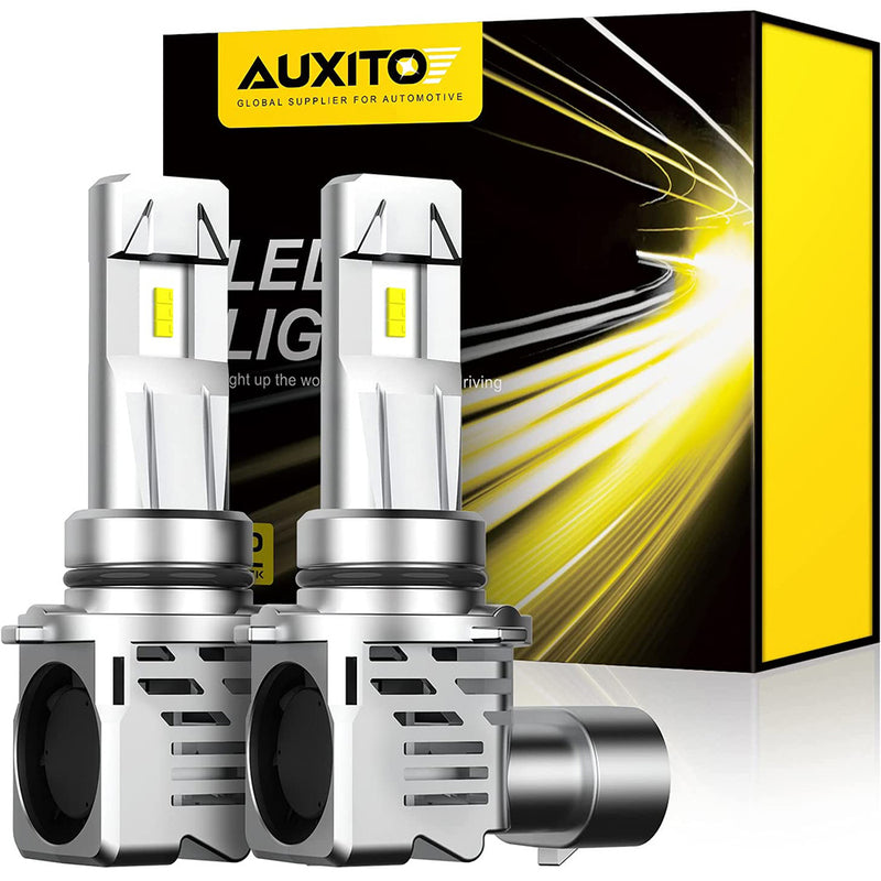 AUXITO 9006 LED Headlight Bulbs, 12000LM Per Set 6500K Xenon White Mini Size HB4 Wireless Headlight Bulbs