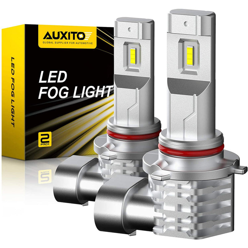 AUXITO 9145 9140 H10 LED Fog Light Bulb Fanless, 3400LM Per Set, White, CSP LED Chips