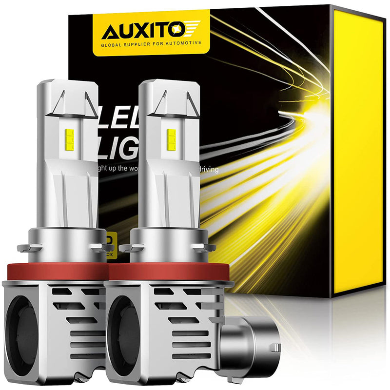 AUXITO H11 LED Headlight Bulbs 12000lm Per Set 6500K Cool White Wireless H8 H9 Headlight LED Bulb