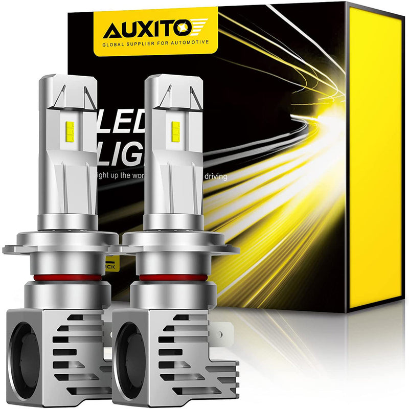 AUXITO H7 LED Headlight Bulbs, 12000LM Per Set, 6500K Xenon White, Mini Size Wireless Headlight