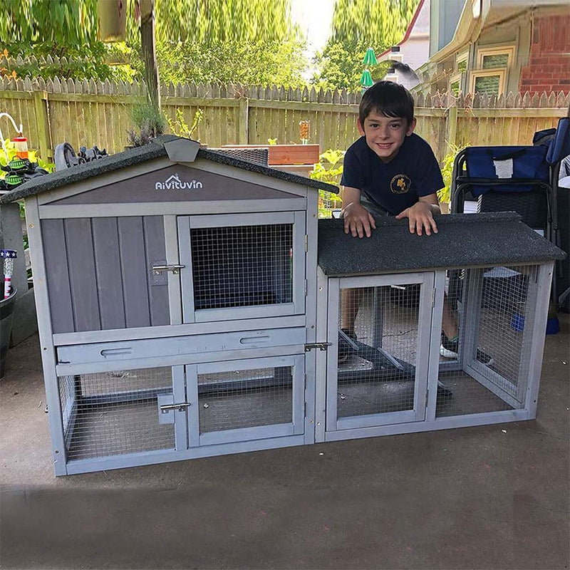 Aivituvin Rabbit Hutch Outdoor-Infinitely Extension Design, Expandable Rabbit Cage