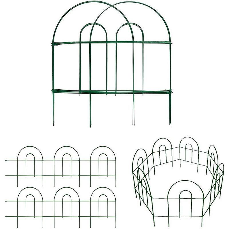 Amagabeli Decorative Garden Fence, Green Iron Landscape Wire, Folding Fencing