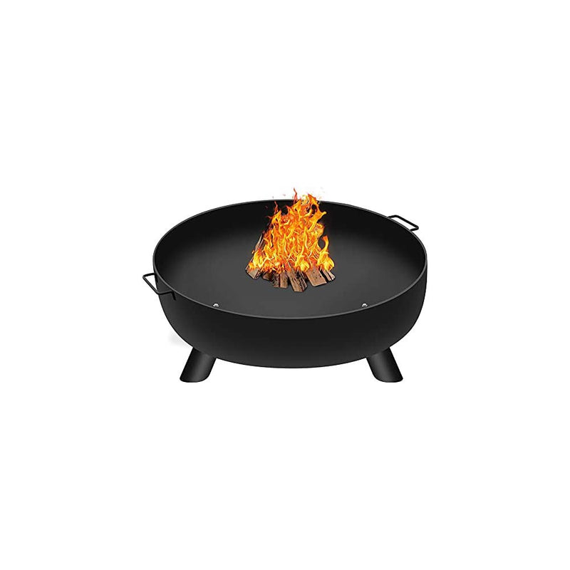 Amagabeli Fire Pit, Wood Burning Fire Bowl, A Drain Hole Fireplace