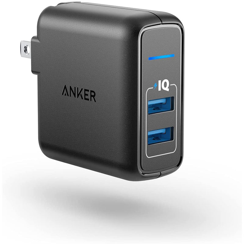 Anker USB Charger,Elite Dual Port 24W Wall Charger, PowerPort 2 with PowerIQ and Foldable Plug