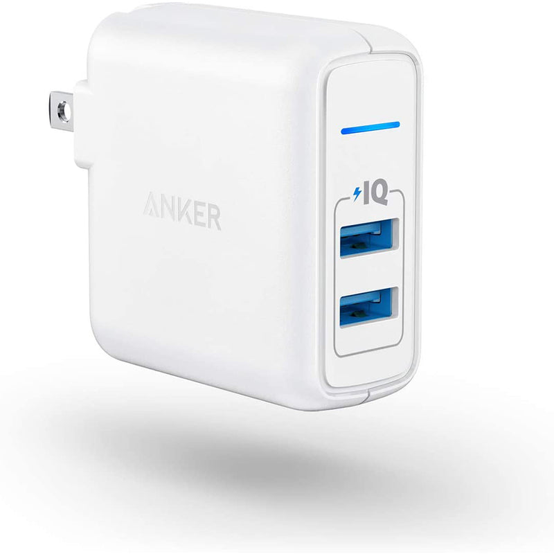 Anker USB Charger,Elite Dual Port 24W Wall Charger, PowerPort 2 with PowerIQ and Foldable Plug