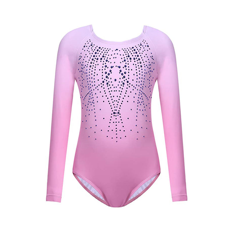 Arshiner Girls Long Sleeve Shiny Diamond Ballet Dance One Piece Outfit