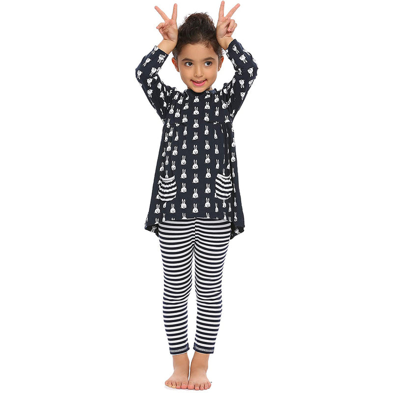 Arshiner Little Girls Bunny Long Sleeve 2 PCS Top Leggings Sets