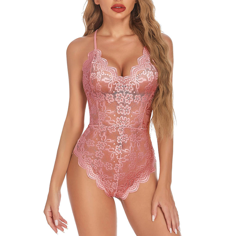 Avidlove Women One Piece Lingerie Deep V Teddy Sexy Lace Bodysuit