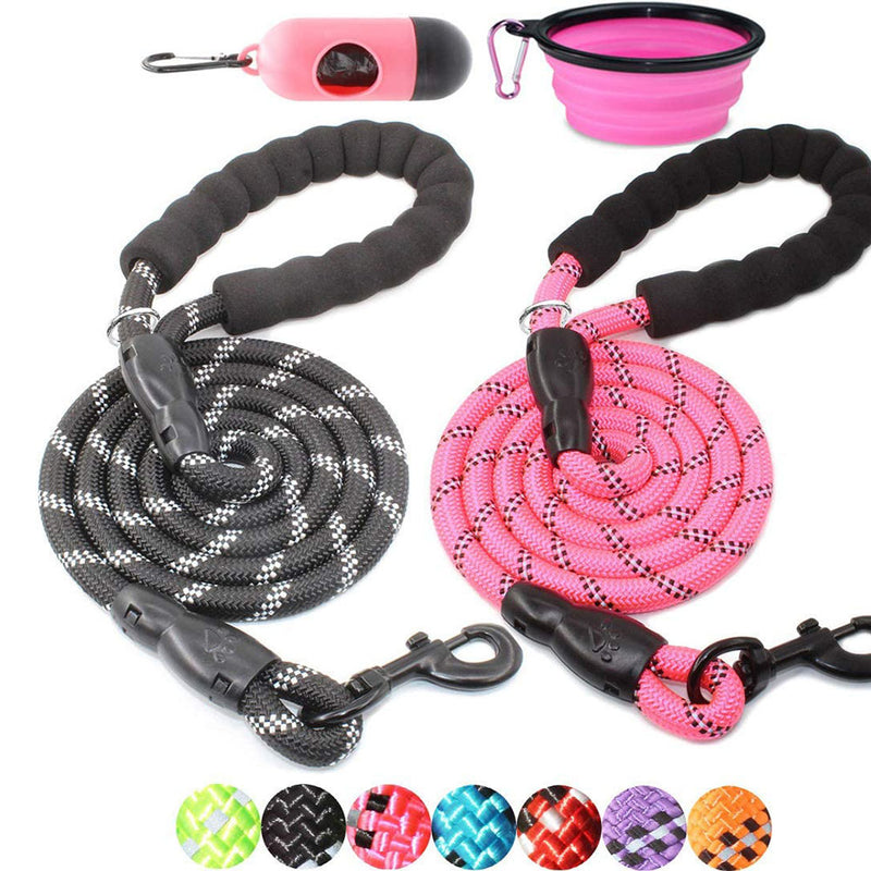 BAAPET 2 Packs 5/6 FT Strong Dog Leash, Comfortable Padded Handle and  Reflective Threads Dog Leashes
