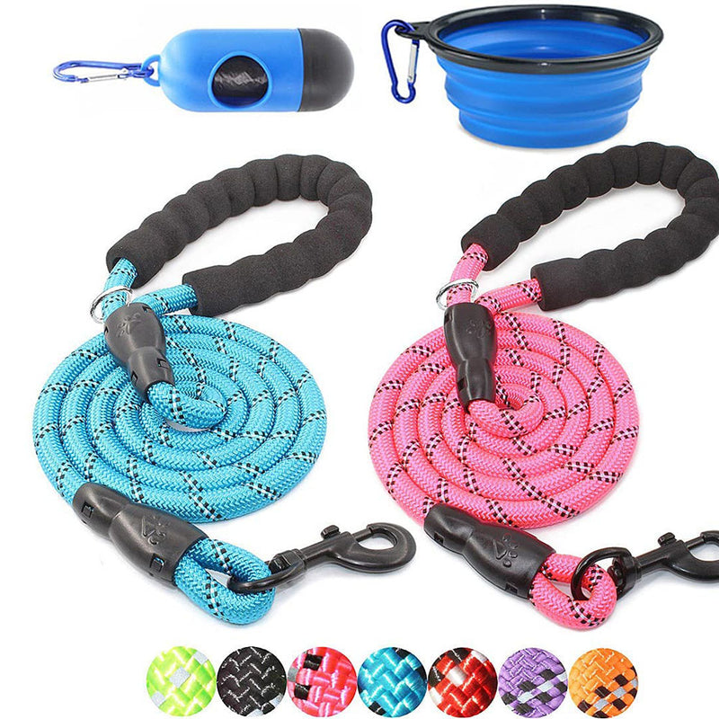 BAAPET 2 Packs 5/6 FT Strong Dog Leash, Comfortable Padded Handle and  Reflective Threads Dog Leashes