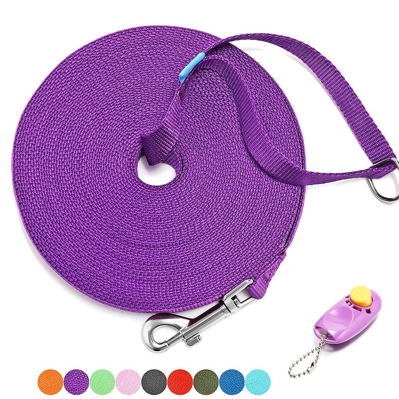 BAAPET15 ft, 20 ft, 30 ft, 50 ft, 100 ft Long Training Leash for Dog Cat  Play with Training Clickers