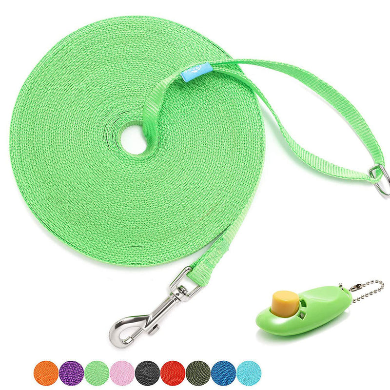 BAAPET15 ft, 20 ft, 30 ft, 50 ft, 100 ft Long Training Leash for Dog Cat  Play with Training Clickers