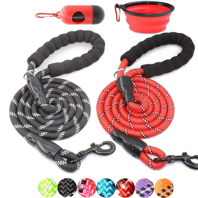 BAAPET 2 Packs 5/6 FT Strong Dog Leash, Comfortable Padded Handle and  Reflective Threads Dog Leashes