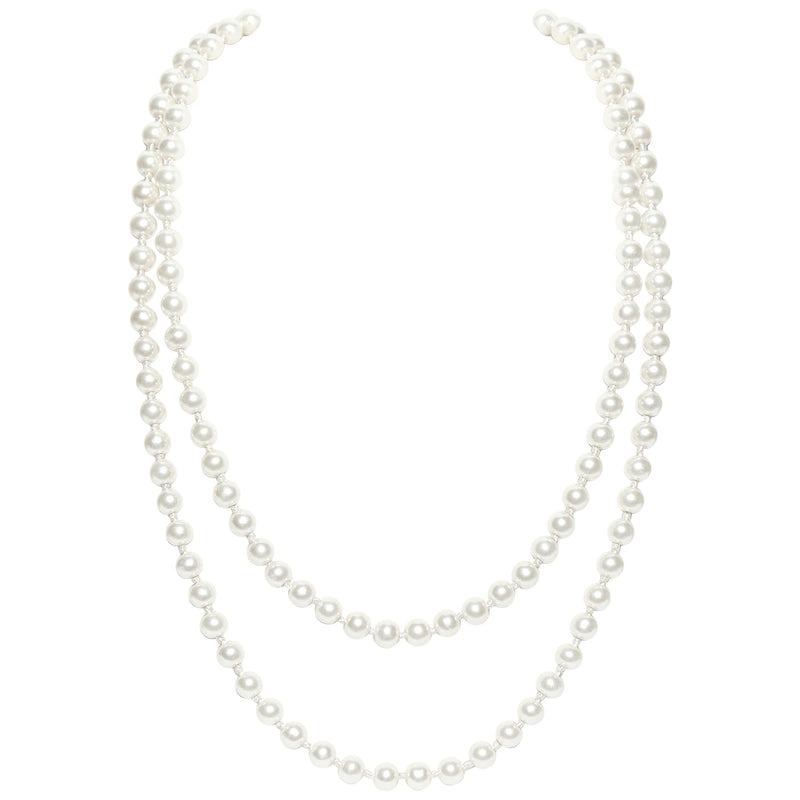 BABEYOND Art Deco Fashion Faux Pearls Necklace 1920s Flapper Beads Cluster Long Pearl Necklace