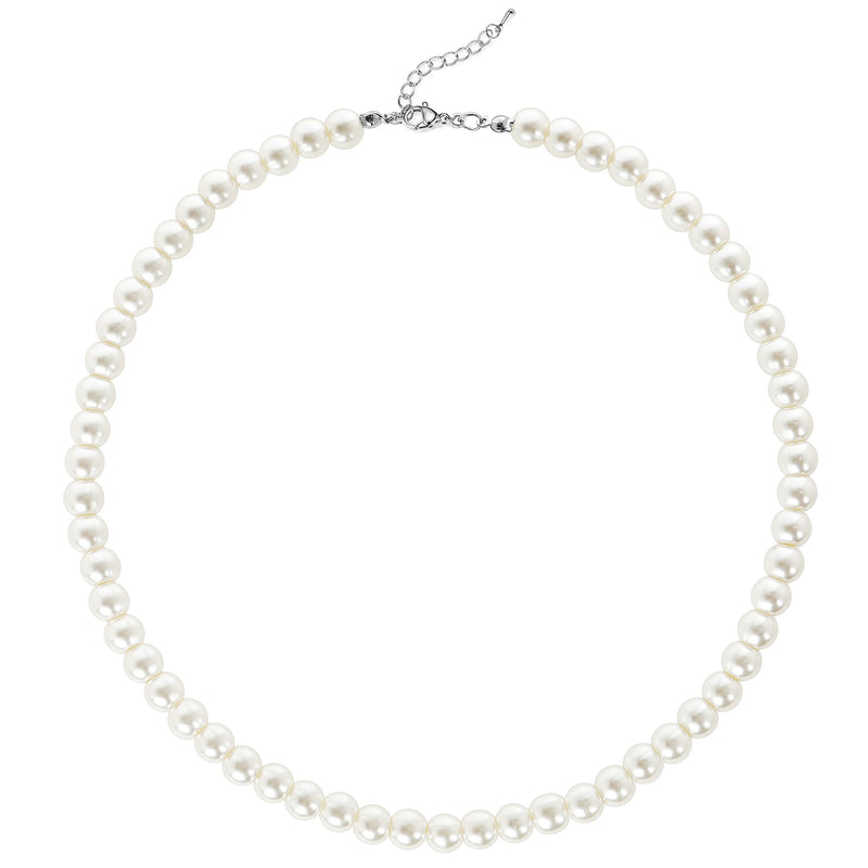 BABEYOND Round Imitation Pearl Necklace Wedding Pearl Necklace for Brides