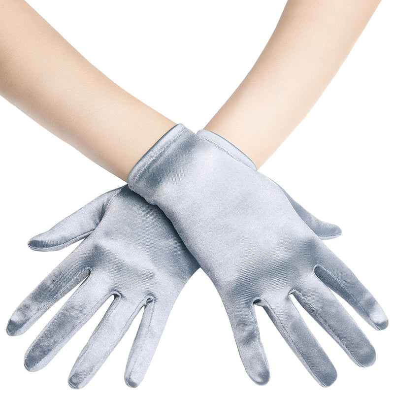 BABEYOND Short Opera Satin Gloves Wrist Banquet Gloves Tea Party Dancing Gloves