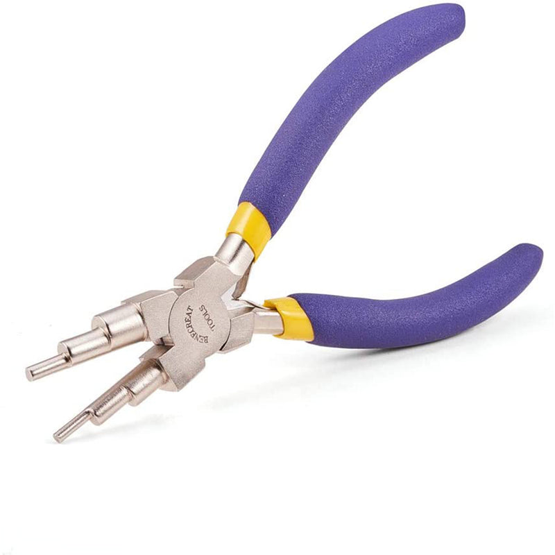 BENECREAT 3-Step Wire Looping Pliers Jewelry Looping Forming Pliers with Non-Slip Comfort Grip Handle