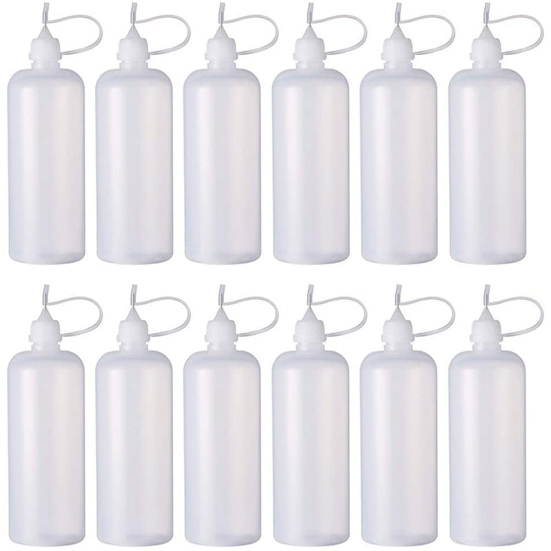 BENECREAT 4 Ounce Multi Purpose DIY Precision Tip Applicator Bottles 12 Pack Glue Applicator for DIY Quilling Tool