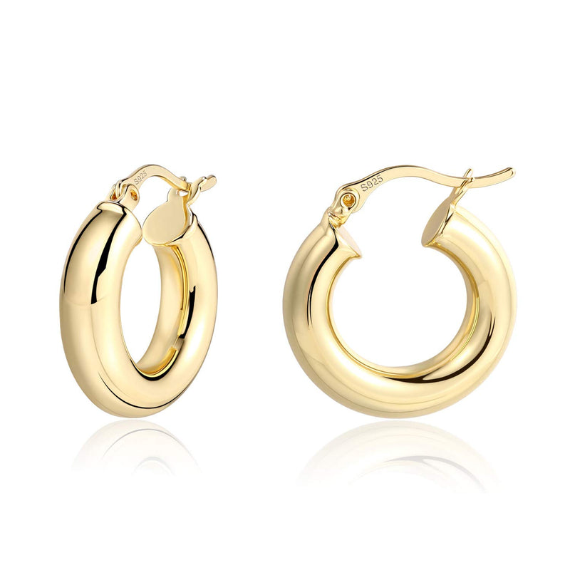 BOUTIQUELOVIN 14K Gold Plated Thick Chunky Hoop Earrings
